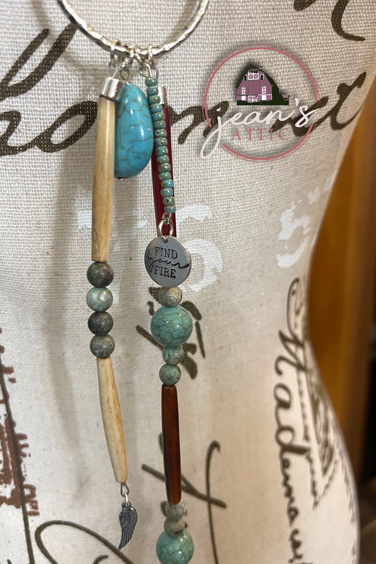Leather Boho Necklace with Drop Accents