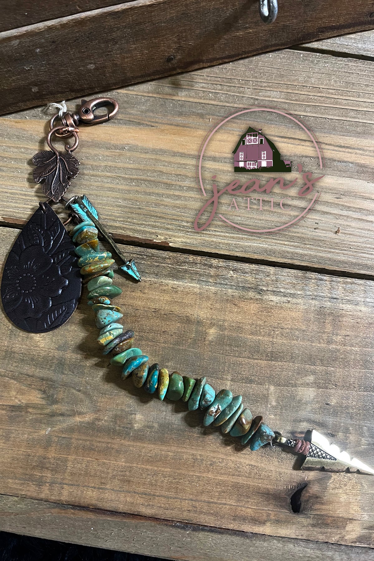 Copper & Costume Turquoise Arrow Keychain