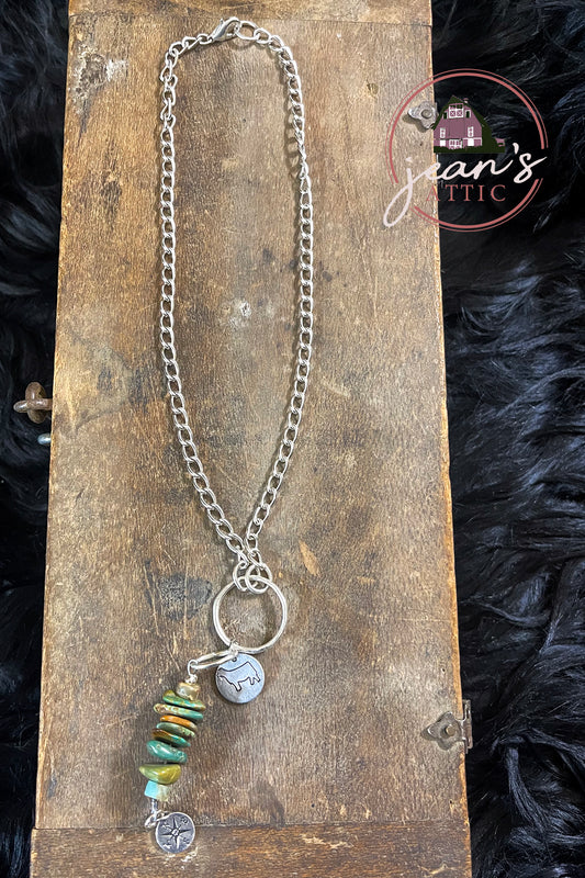 Show Heifer Charm Necklace - Silver Plated