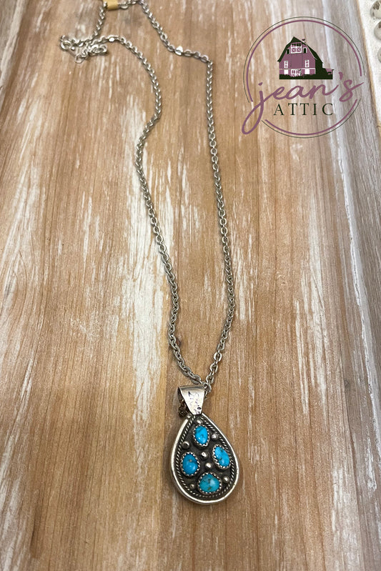 Double Sided Turquoise Pendant