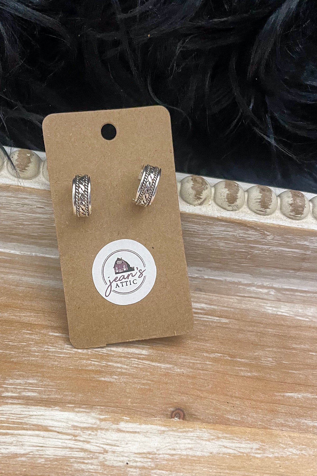 Navajo Sterling Silver Braided Hoop Earring