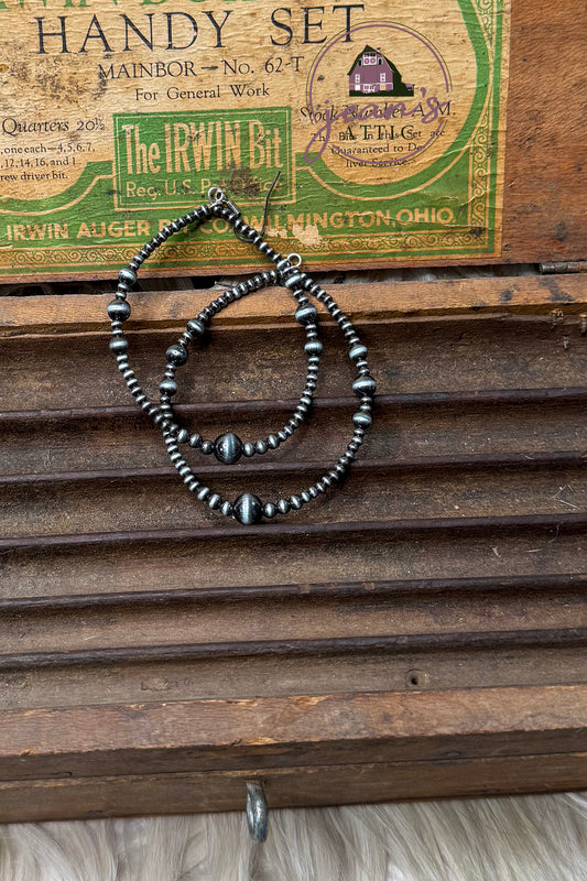 Teardrop Faux Navajo Pearl Hoop Earring