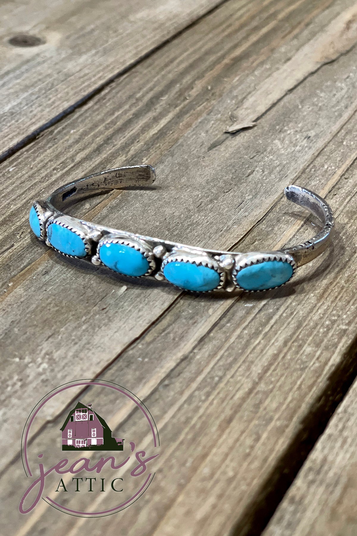 Kingman Turquoise Navajo Sterling Silver Cuff Bracelet
