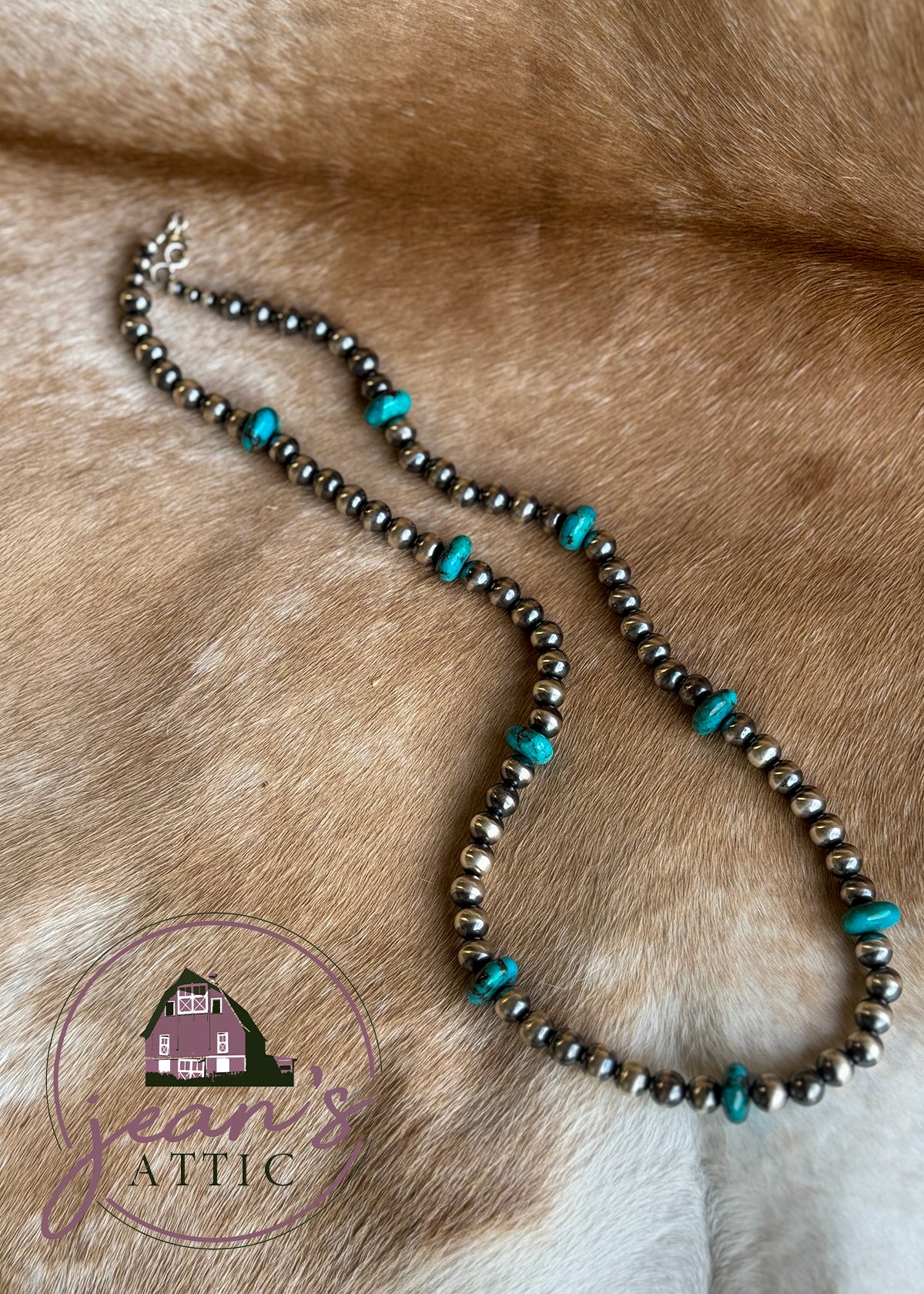Navajo Pearl and Kingman Turquoise Necklace