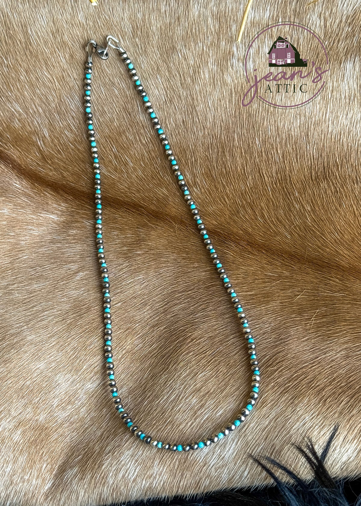 Navajo Pearl and Kingman Turquoise Necklace