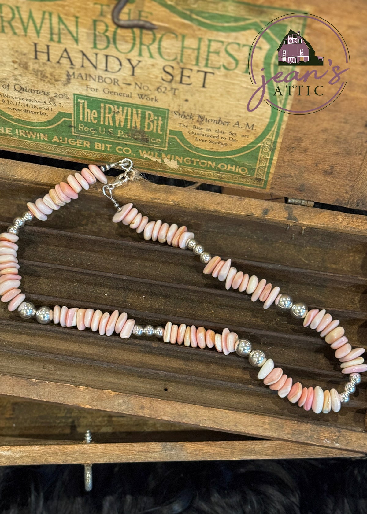 Pinch Conch and Sterling Silver Bead Necklace