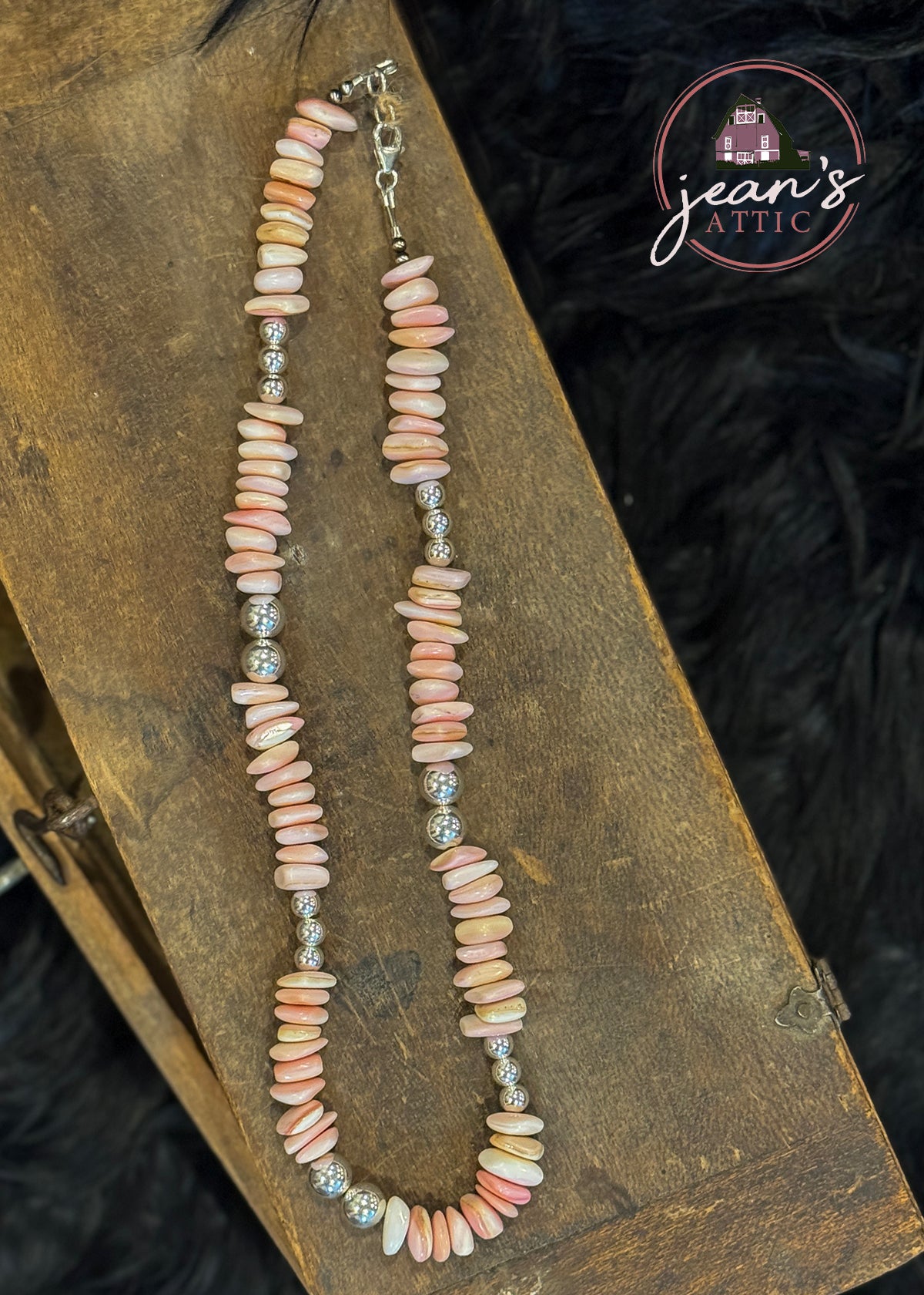 Pinch Conch and Sterling Silver Bead Necklace
