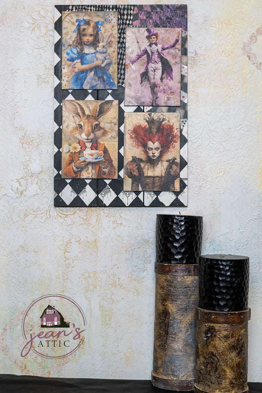 Alice in Wonderland Mixed Media Wall Hanging
