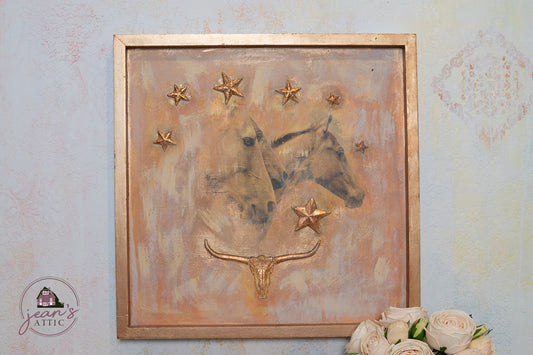 Mixed Media Horse Wall Hanging