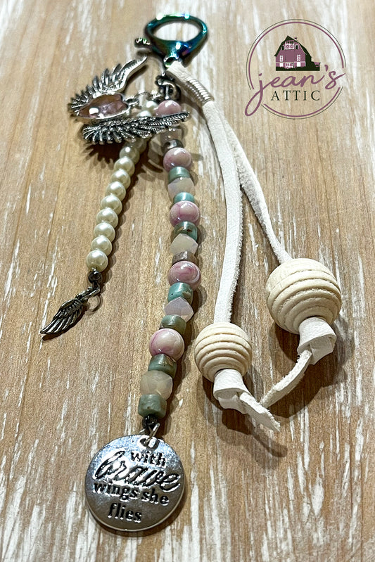 With Brave Wings She Flies Bag Tassel