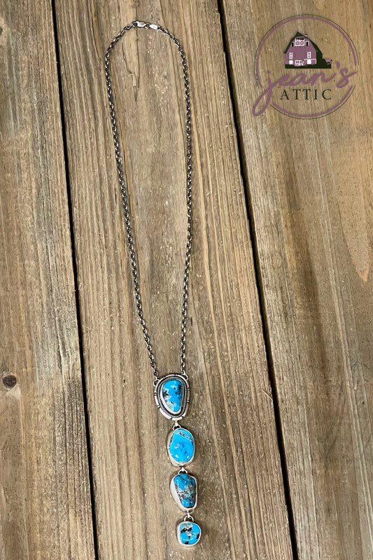 Kingman Turquoise Lariat Necklace