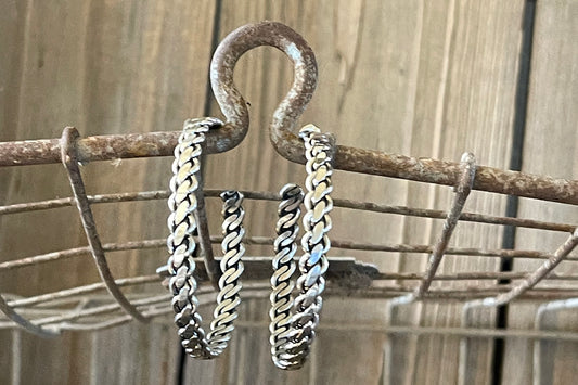Navajo Sterling Silver Braid Earring by Verna Tahe