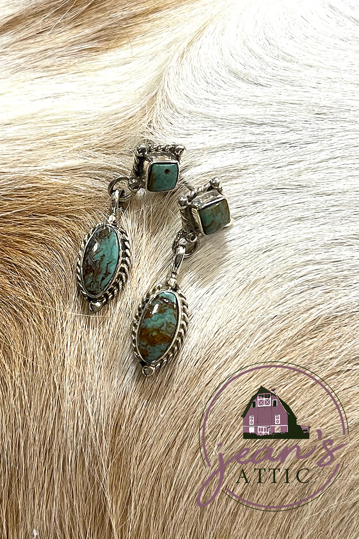 Turquoise 2 Stone Dangle Earring