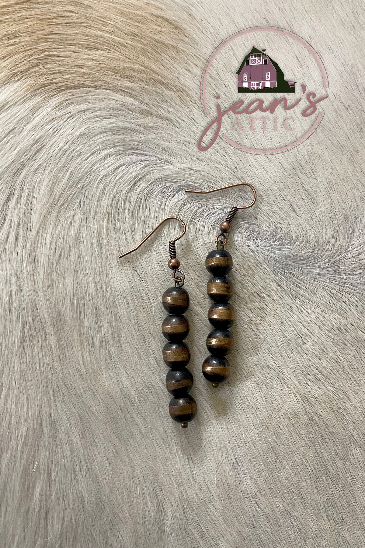 Copper Navajo Pearl Drop Earring