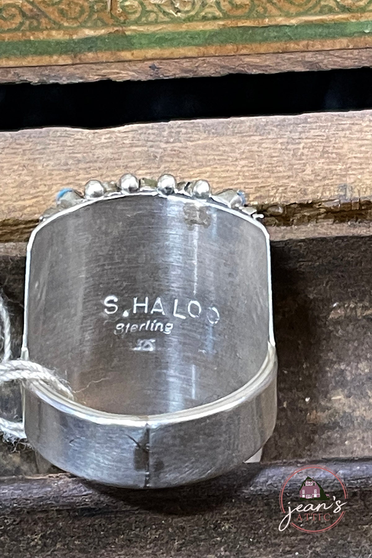 Zuni Sterling Silver 40 Dot, 8 Row, Turquoise Ring