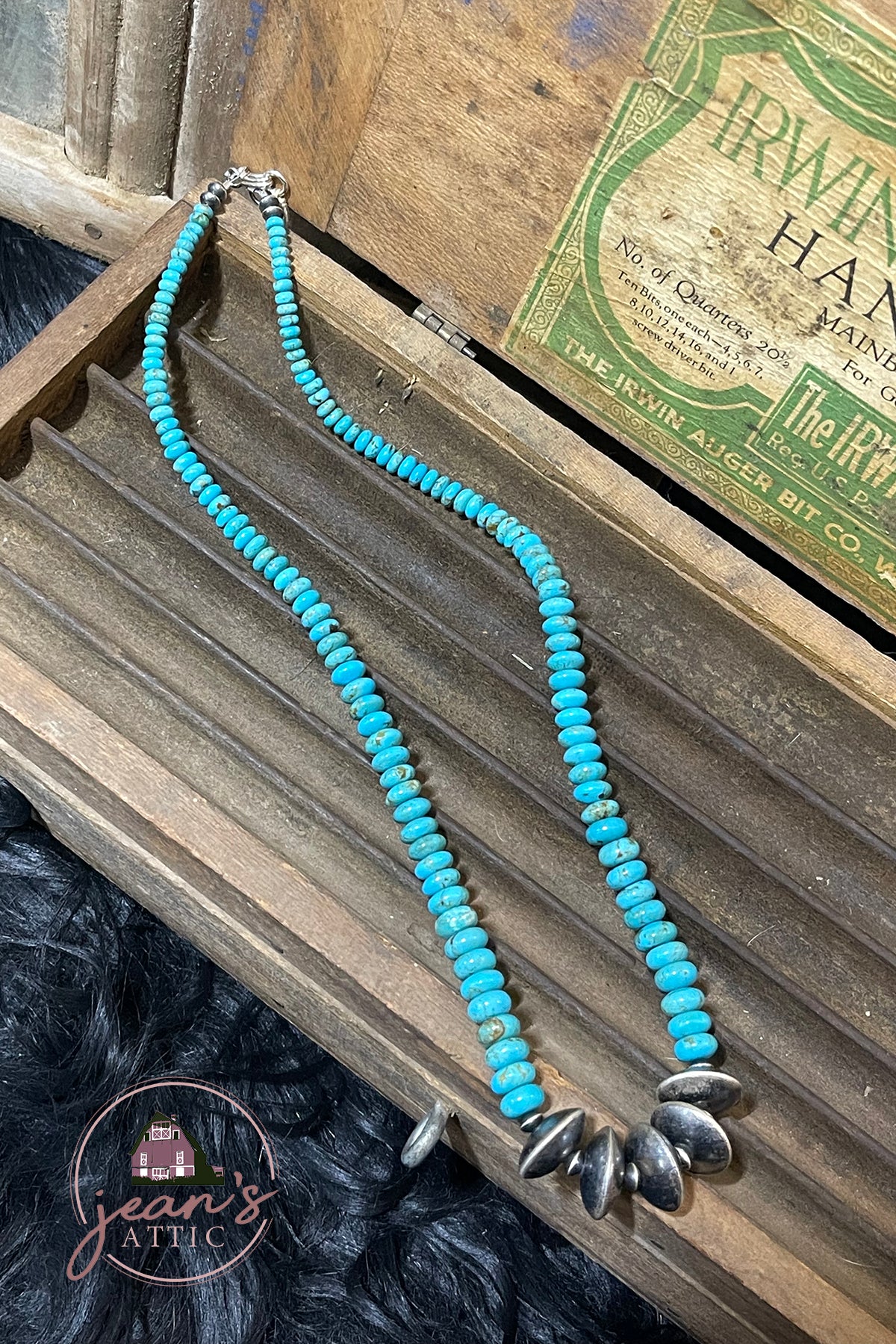 Navajo Disc Pearl with High Grade Turquoise