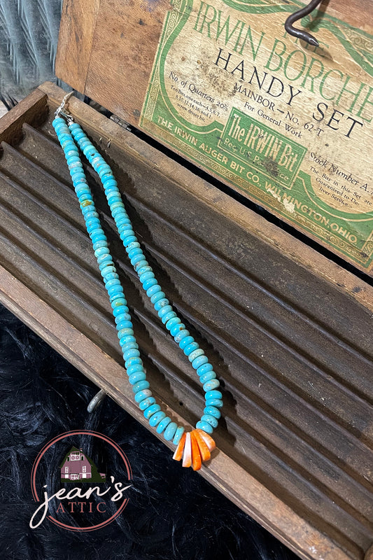 18" Turquoise w Spiny Oyster