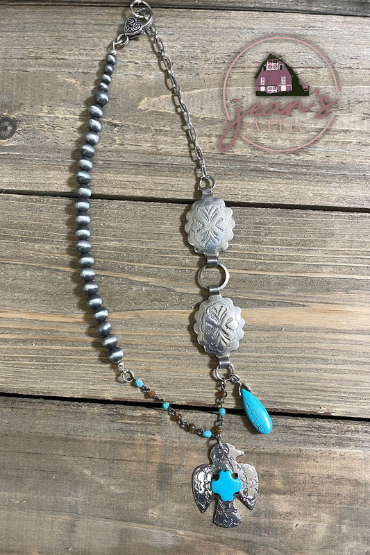 Costume Navajo Pearls with Eagle Accent Necklace