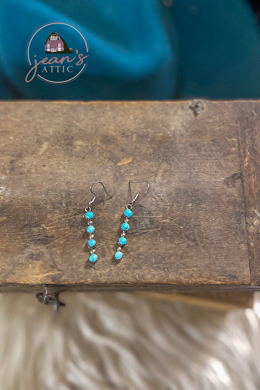 Navajo Sterling Silver Turquoise Drop Earring