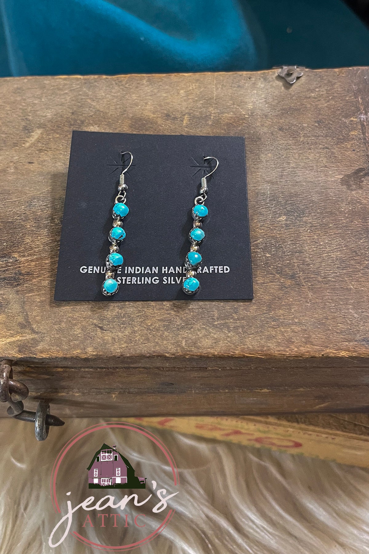 Navajo Sterling Silver Turquoise Drop Earring