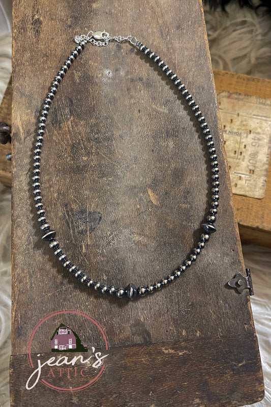 Navajo Pearl & Disc Pearl Necklace