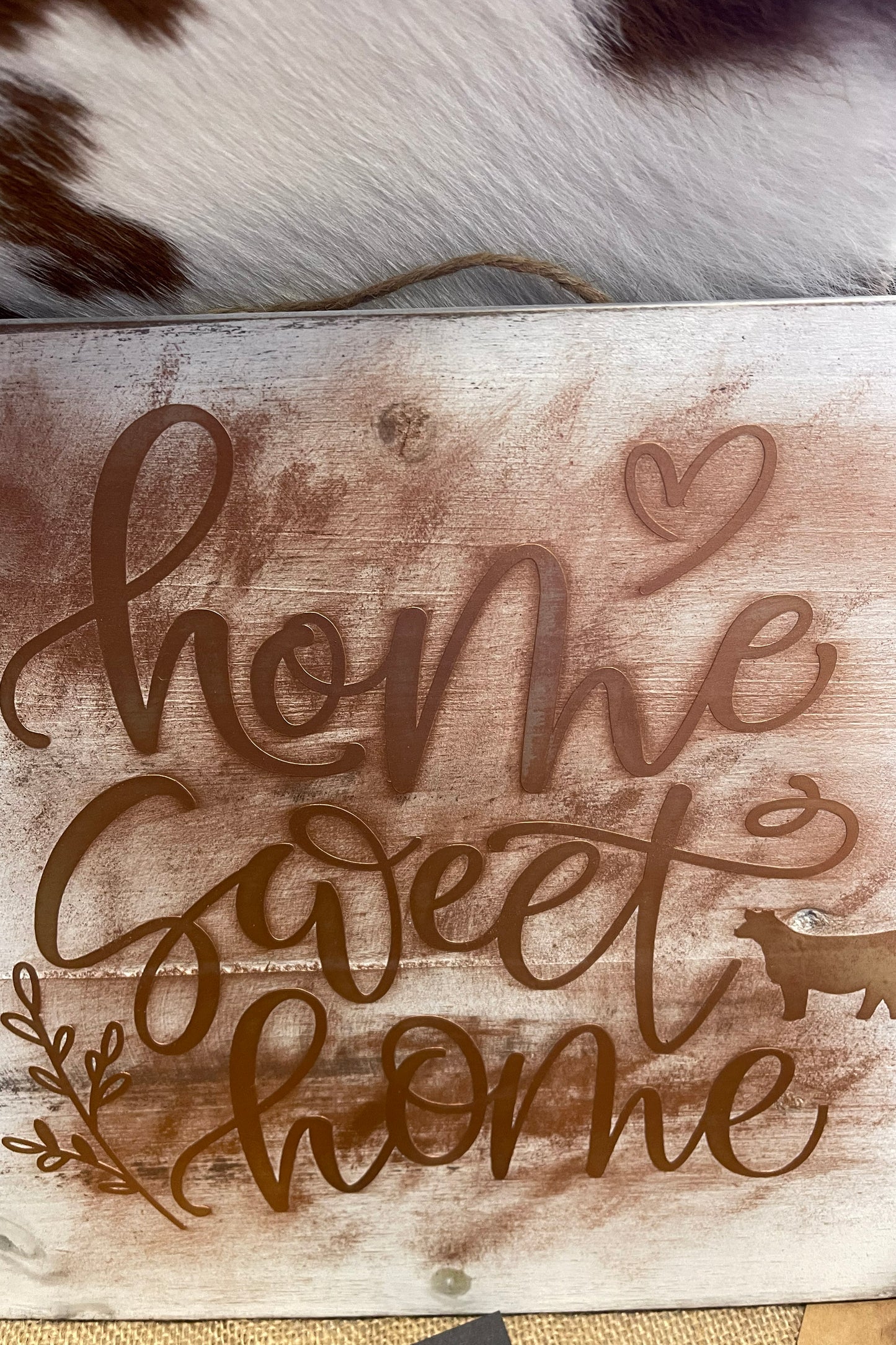 Home Sweet Home Sign with Gold Accent