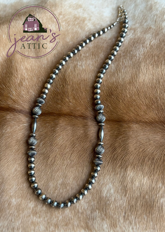 Navajo Pearl, Corrugated and Torpedo Pearl Necklace