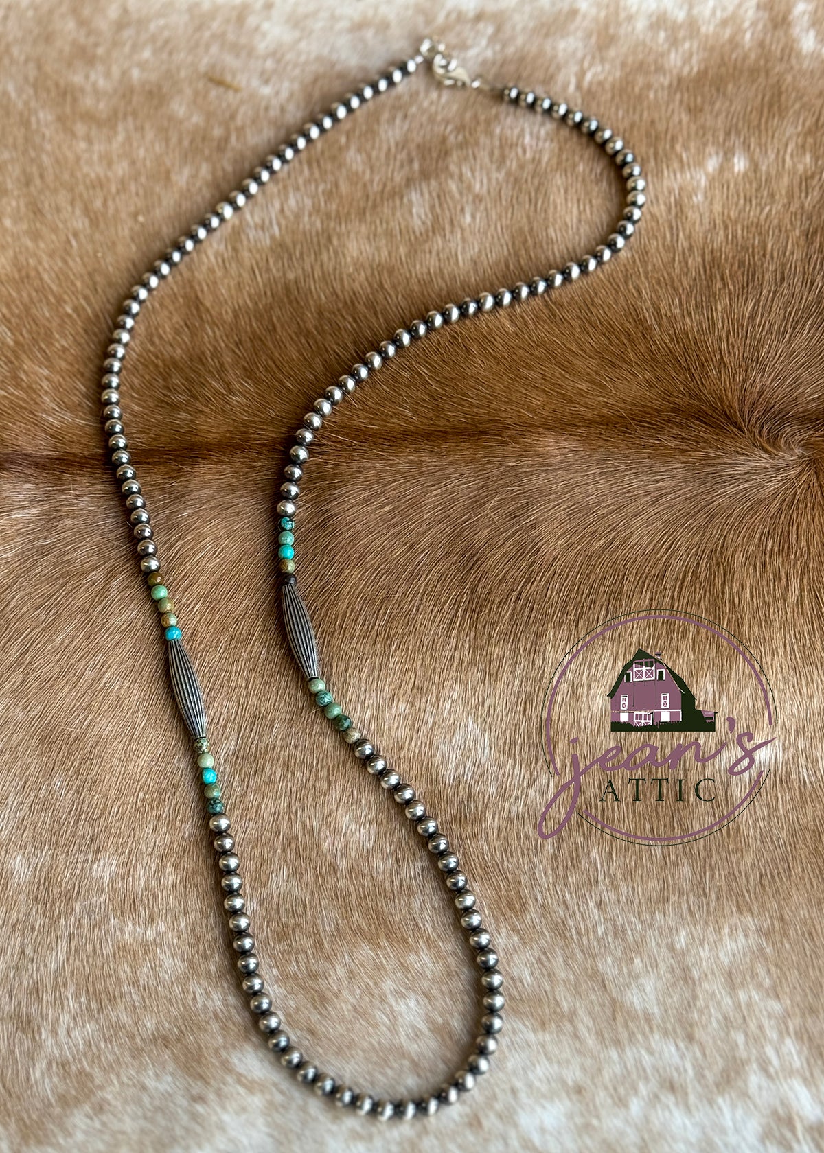 5 mm Navajo Pearl with Turquoise and Torpedo Beads