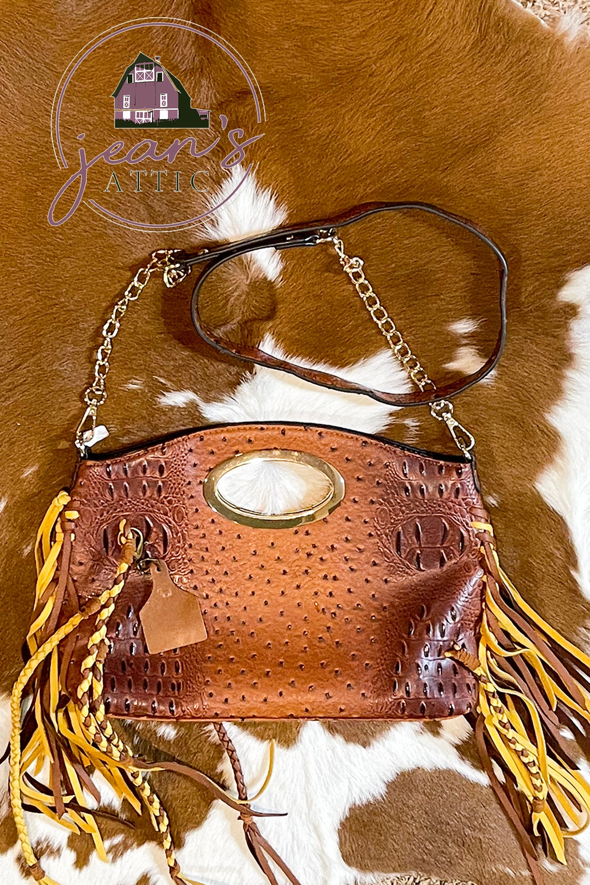 Faux Ostrich Leather Handbag