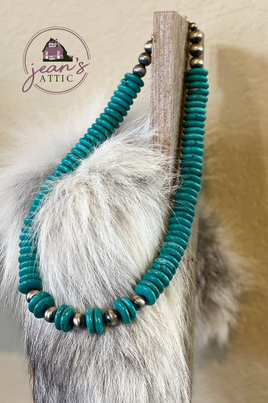 Navajo Pearl & Kingman Turquoise Necklace