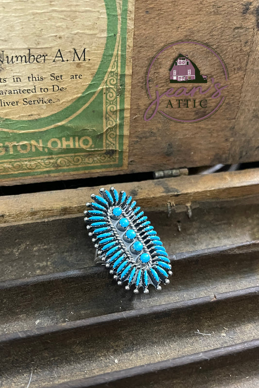 Turquoise Needlepoint Ring