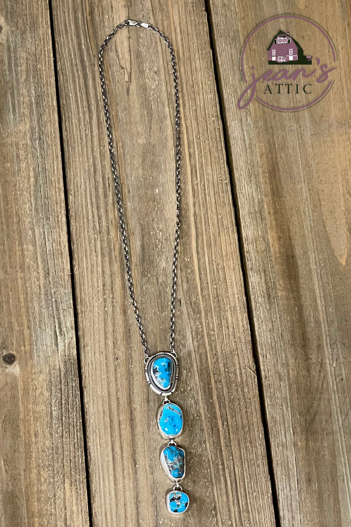 Kingman Turquoise Lariat Necklace