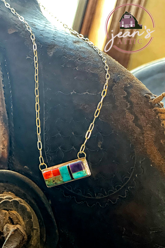 Navajo Sterling Silver Bar Necklace