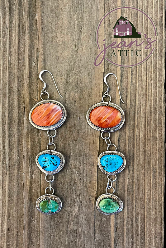 Navajo Three Stone Earring