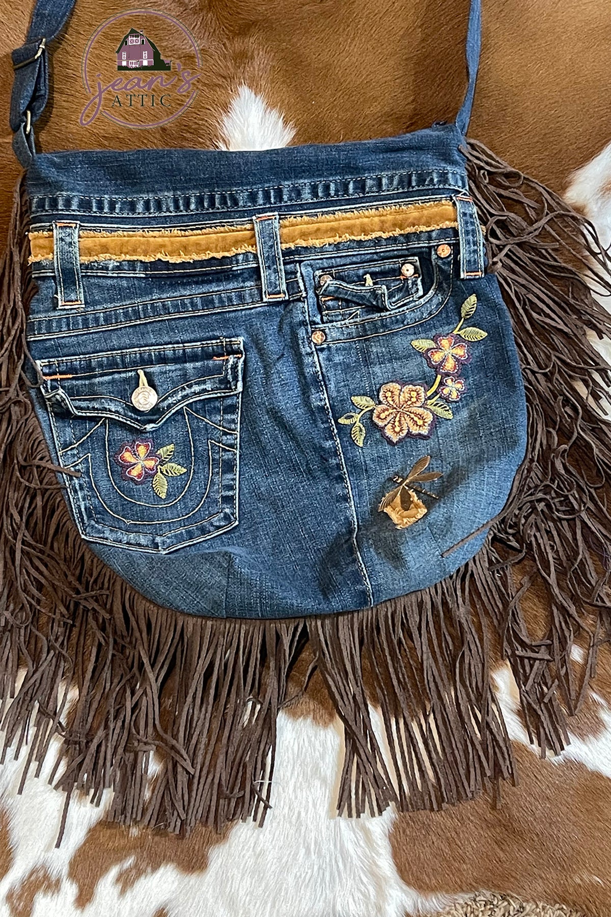 Jean Patch Purse with Fringe