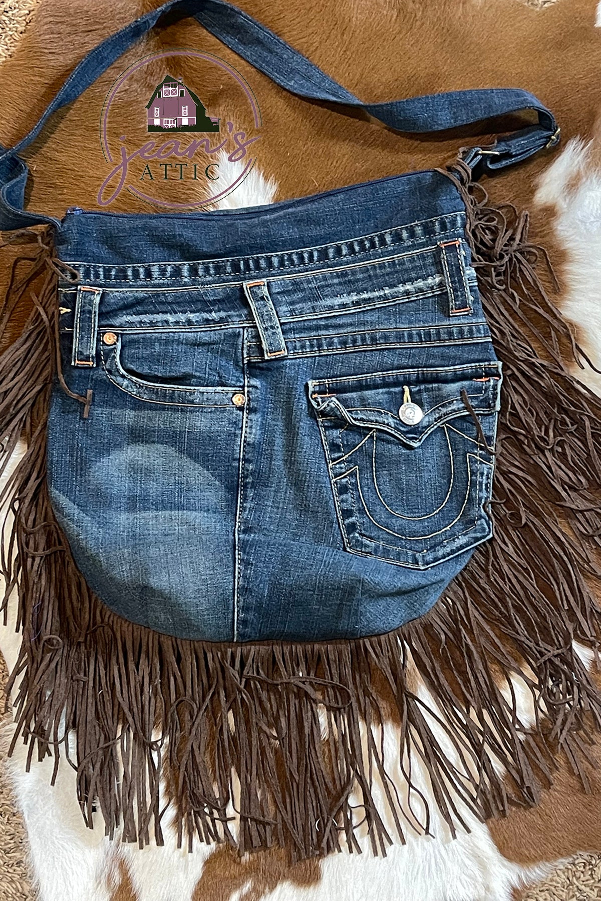 Jean Patch Purse with Fringe