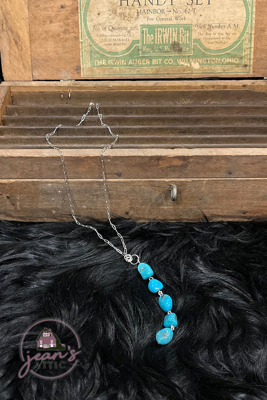 Sonoran Turquoise Chain Lariat Necklace