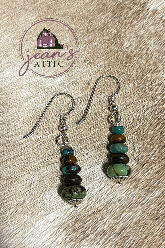 Rondelle Turquoise Earring