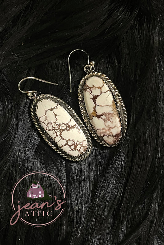 White Buffalo Earring