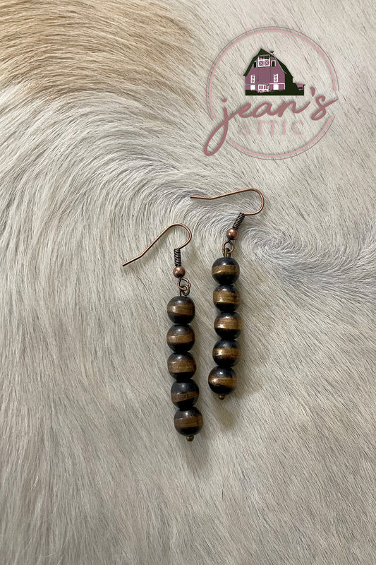 Copper Navajo Pearl Drop Earring