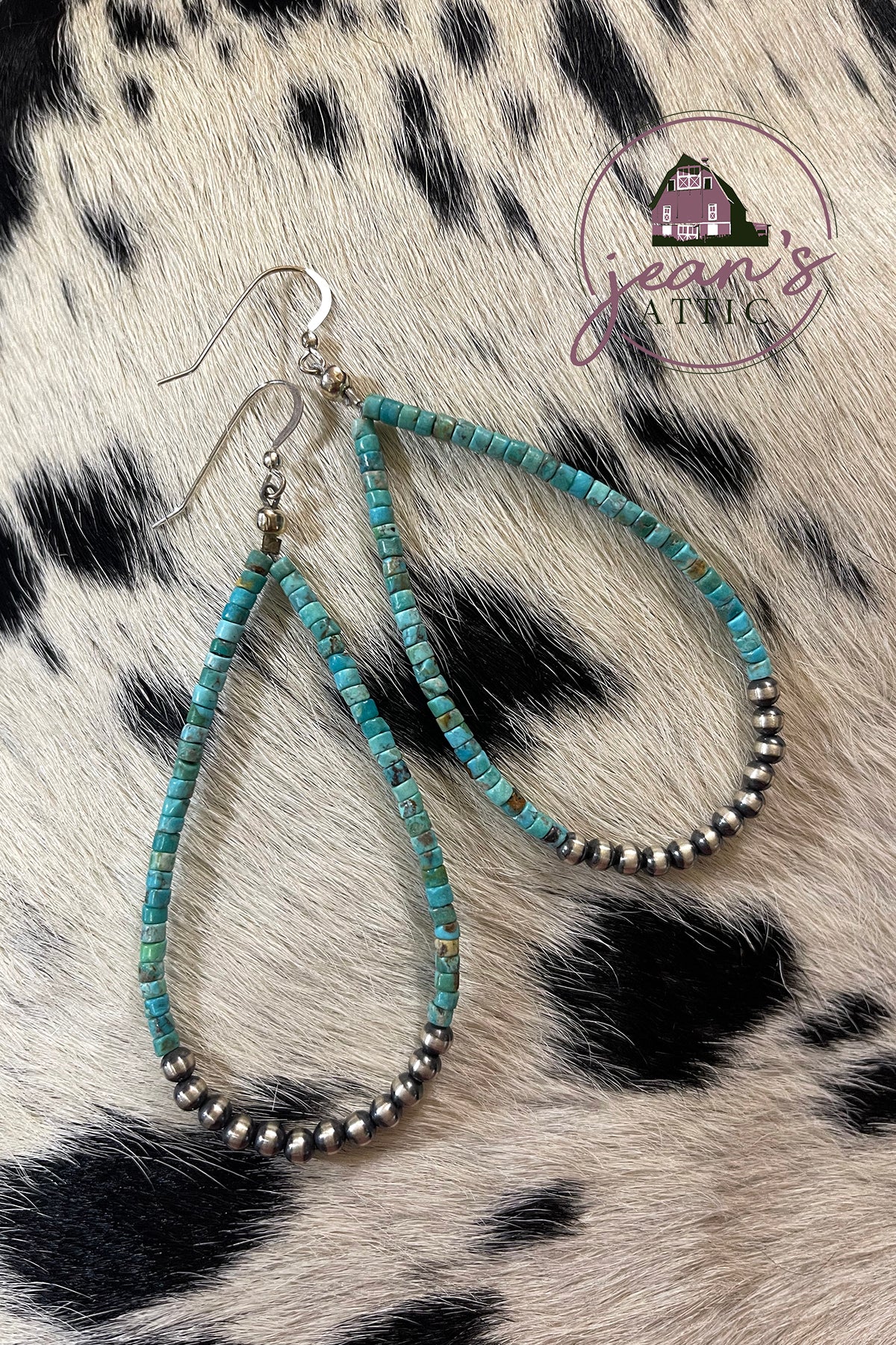 Heishi Turquoise & Navajo Pearl Earring