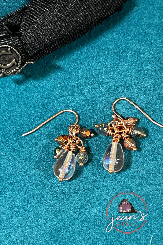 Brass Czech Glass Bead Earring