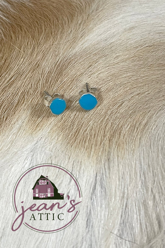 Round Turquoise Stud Earring