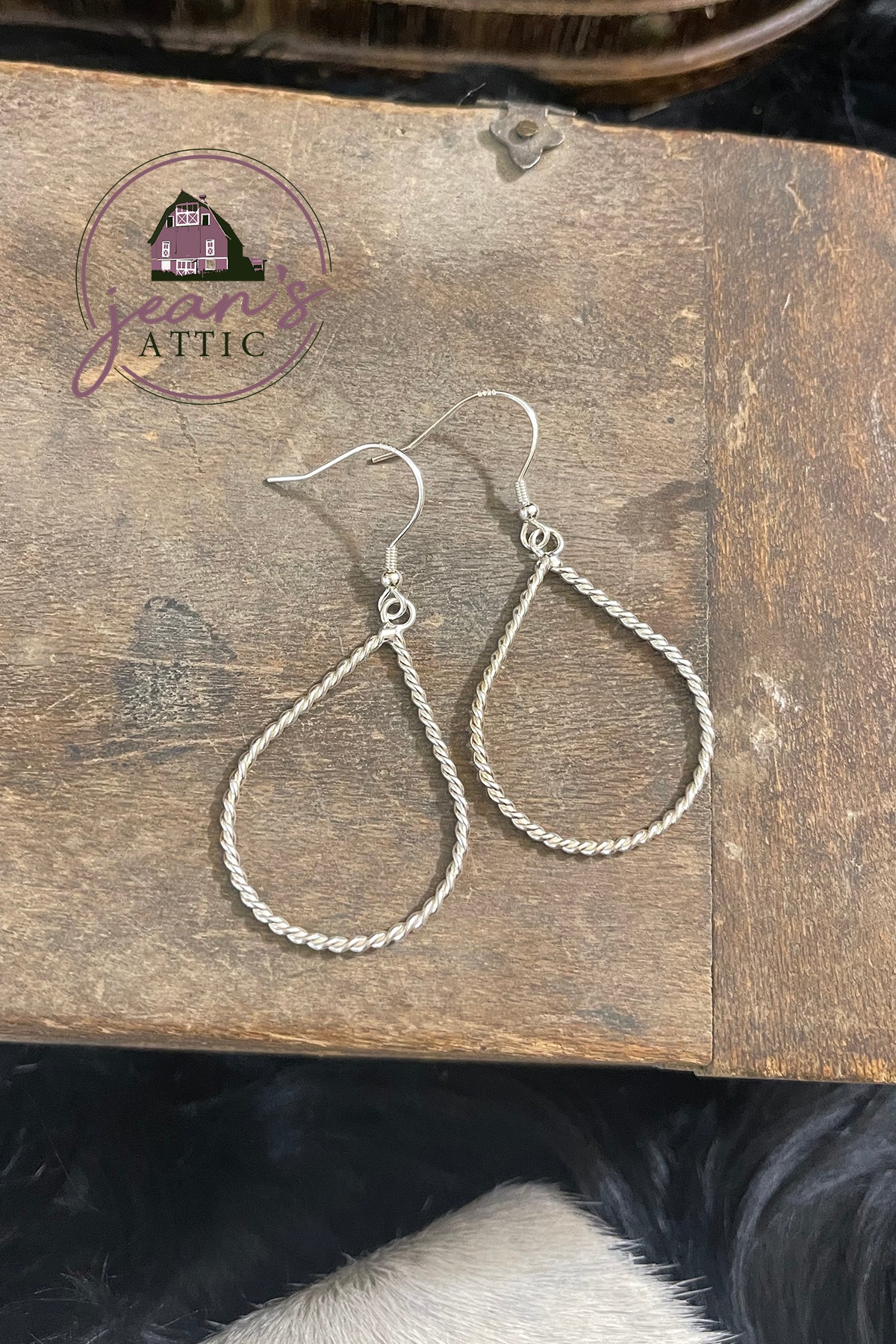 Sterling Silver Rope Twist Hoop Earring